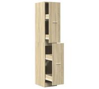 ULUYYUC Armoire de rangement casier - Armoire polyvalente - Petite armoire - Armoire de pharmacie - Chêne Sonoma - 30 x 41 x 174,5 cm - Matériau dérivé du bois pour extérieur, cuisine, atelier, cave