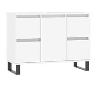 ULUYYUC Armoire de salle de bain blanche 80 x 33 x 60 cm Commode de salle de bain en bois
