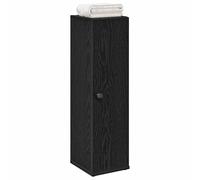 ULUYYUC Armoire de salle de bain - Noir - 20,5 x 22 x 72 cm - Support en bois - Montage gauche/droite - Porte-papier toilette - Charge maximale : 60 kg - Design moderne pour salle d'eau étroite