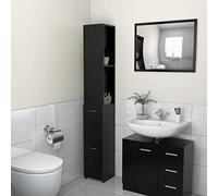 ULUYYUC Armoire haute noire - 25 x 26,5 x 170 cm - En bois - Design moderne avec beaucoup d'espace de rangement et fixation murale - Meuble de cuisine, salle de bain, chambre à coucher