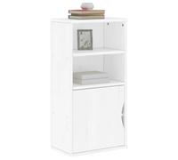 ULUYYUC Armoire latérale ODDA Blanc 40x24x79 cm Bois de pin Massif avec 1 Compartiment et 2 étagères Ouvertes Rangement Cuisine Buffet Salon Chambre