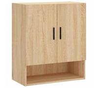 ULUYYUC Armoire murale à casiers verrouillables - Armoire à pharmacie - Armoire à outils - Armoire murale en chêne Sonoma - 60 x 31 x 70 cm - Matériau du bois pour atelier, cave, bureau, chambre à