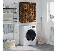 ULUYYUC Armoire Murale chêne fumé 69,5x34x90 cm Bois d'ingénierie et poignées Aluminium Grand Buffet Salon et Cuisine Suspendu Modernes Design Robuste et Stable pour Salon Chambre Bureau