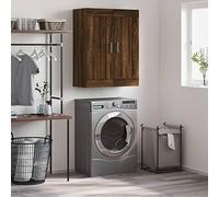 ULUYYUC Armoire Murale chêne Marron 69,5x34x90 cm en Bois d'ingénierie, Meuble de Rangement Cuisine 3 Compartiments 2 Portes, Design élégant et Robuste pour Salon Chambre Bureau