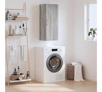 ULUYYUC Armoire Murale Sonoma Gris 34,5x34x90 cm Bois d'ingénierie Robuste, Meuble de Rangement Cuisine ou Buffet Salle à Manger, Design Intemporel et Gain de Place pour Salon, Bureau, Chambre