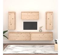 ULUYYUC Armoire TV en pin massif - 80 x 30 x 35 cm et 100 x 30 x 35 cm - Armoire murale pour salon, chambre à coucher, couloir