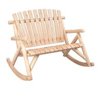 ULUYYUC Banc à bascule de jardin 2 places - 123 x 96 x 102 cm - En épicéa massif - Design Adirondack moderne - Robuste et stable - Pour balcon, terrasse, jardin, salon, extérieur