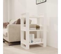 ULUYYUC Bibliothèque Blanche pin Massif 60x35x91 cm, étagère Double Face sans Fond, cloison séparatrice Stable, Ample Rangement pour Salon Chambre Bureau