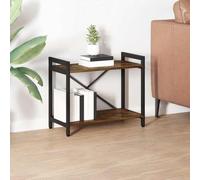 ULUYYUC Bibliothèque Chêne fumé 60 x 30 x 48 5 cm Etagere Rangement Salon Bureau Industriel en Bois d ingénierie Robuste Structure croisée Ajustable pour Living Room Chambre et Home Office