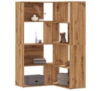 ULUYYUC Bibliothèque d'angle à 4 étages, en chêne artisanal, 85 x 85 x 140 cm, avec 2 possibilités de montage, étagère d'angle ou horizontale, peu encombrante, pour salon, bureau, cuisine