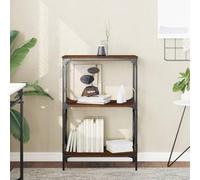ULUYYUC Bibliothèque en chêne marron - En métal - 59 x 35 x 90,5 cm - Avec pieds réglables - Pour salon, cuisine, salle de rangement