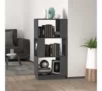 ULUYYUC Bibliothèque en pin massif - Gris - 51 x 25 x 101 cm - Séparateur de pièce étroit avec support mural - Espace de rangement pour salon et couloir - Design moderne