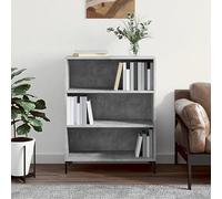 ULUYYUC Bibliothèque étroite gris béton 69,5 x 32,5 x 90 cm - Étagère en bois avec pieds en métal - Design stable pour salon, cuisine, bureau à domicile