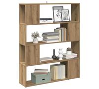 ULUYYUC Bibliothèque séparateur de pièce, 100 x 24 x 124,5 cm, en chêne artisanal, à 4 étages, étroite, pour salon, bureau