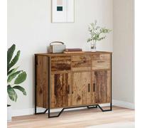 ULUYYUC Buffet Bas en Bois d'ingénierie 97x32,5x74,5 cm Bois Ancien avec 3 Portes, Meuble de Rangement Cuisine Salle à Manger Salon, Style Rustique pour Salle à Manger, Cuisine et Salon