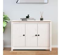 ULUYYUC Buffet Blanc en Bois de Pin Massif 100 x 35 x 74 cm Étagère de Rangement Cuisine Salon Salle à Manger Multi-Usage pour Bureau et Chambre