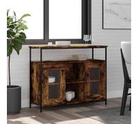 ULUYYUC Buffet chêne fumé 100x35x80 cm Bois d'ingénierie, Meuble de Rangement Cuisine Moderne avec étagère Robuste, Pieds réglables, Facile à Nettoyer pour Salon et Salle à Manger