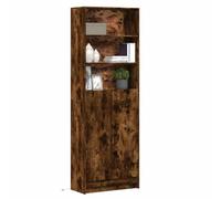 ULUYYUC Buffet Haut chêne fumé 69x32,5x200 cm Bois d’ingénierie avec LED RVB réglable, Meuble de Rangement Cuisine et Salon, 90 kg capacité, Fixation Murale obligatoire
