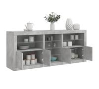 ULUYYUC Buffet LED Gris Béton 162x37x67 cm Meuble de Rangement Cuisine Bahut Salon avec Éclairage RVB Moderne Bois d’Ingénierie Résistant pour Salle à Manger Chambre Bureau