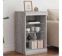 ULUYYUC Buffet LED Sonoma Gris 41x37x67 cm Bois d ingénierie vitrine Lumineuse réglable Meuble Rangement Cuisine Salon Chambre for Living Room et Bureau
