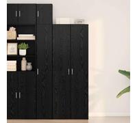 ULUYYUC Buffet Salle a Manger chêne Noir 70x42.5x185 cm Bois d ingénierie, Meuble de Rangement Cuisine avec Porte, Style Rustique Chaleureux pour Salon ou Bureau