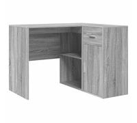 ULUYYUC Bureau d'angle gris Sonoma 102 x 88 x 75 cm avec 1 tiroir et plateau haut en bois durable design moderne peu encombrant pour la maison, le bureau, le bureau