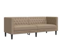 ULUYYUC Canapé, fauteuil, salon, fauteuil de lecture, canapé chesterfield, 3 places, en cuir synthétique, cappuccino, pour chambre à coucher, salle à manger, cuisine, salon