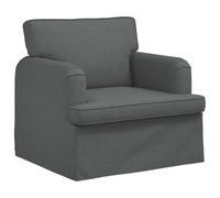 ULUYYUC Canapé moderne gris foncé 84 x 80 x 85 cm - Canapé modulaire en tissu avec structure en métal et accoudoirs en bois - Fauteuil simple ergonomique pour salon, chambre à coucher et chambre
