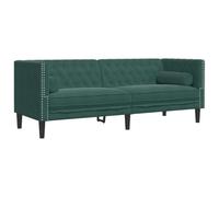 ULUYYUC Canapé, petit fauteuil, salon, extérieur, canapé chesterfield, avec traversin, 3 places, en velours, vert foncé, pour balcon, chambre à coucher, chambre d'adolescent, cuisine
