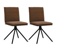 ULUYYUC Chaise salle à manger marron similicuir daim pivotante 360°, dossier ergonomique 84 cm, métal contreplaqué, assise 46 cm, mousse épaisse, design intemporel pour cuisine salon coiffeuse chambre