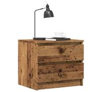 ULUYYUC Ensemble de 2 Tables de Chevet industrielles 50x40x43,5 cm Bois ingénierie Vieux Bois avec 2 tiroirs, Console de Rangement pour Chambre Salon et Bureau