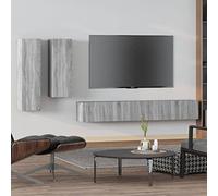 ULUYYUC Ensemble de meubles TV en bois Sonoma gris 30, 5 x 30 x 110 cm, 90 cm, 100 cm, design moderne avec espace de rangement pour le salon