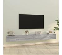 ULUYYUC Ensemble de meubles TV gris Sonoma - 100 x 30 x 30 cm - En bois - Design moderne - Avec espace de rangement - Montage mural pour salon