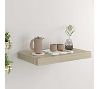 ULUYYUC Étagère murale flottante, couleur chêne, 40 x 23 x 3,8 cm, en MDF nid d'abeilles et métal, design moderne avec montage invisible, pour livres, décoration et objets de collection