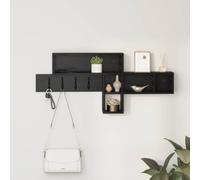 ULUYYUC Étagère murale, porte-vêtements, chêne noir, 100 x 12 x 43 cm, 5 cm, design moderne avec espace de rangement, matériau en bois robuste, peu encombrant, pour couloir, entrée et salon