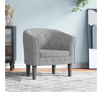 ULUYYUC Fauteuil Cabriolet Gris Clair Velours 70x56x68 cm, Bois de Pin & Contreplaqué, Assise Rembourrée avec Boutons Tuftés, Moderne Confortable pour Salon Chambre Bureau