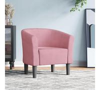 ULUYYUC Fauteuil Cabriolet Rose Velours 70x56x68 cm Bois pin et contreplaqué Assise 46x45 cm Accoudoirs rembourrés Chaise Salon Design élégant pour Chambre Bureau et Living