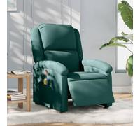 ULUYYUC Fauteuil de Salon Relax Électrique Vert Fonçé Tissu 71 x 86,5 x 99,5 cm, Inclinaison 135 ° et 6 Points de Massage Vibrant, Repose-Pied Intégré, pour Salon Chambre Bureau