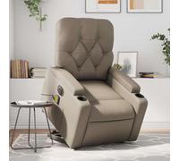 ULUYYUC Fauteuil inclinable électrique Cappuccino 74x87x93 cm Similicuir massant 6 Points Relax Salon Chambre Personnes âgées Levage Doux Confortable