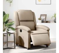 ULUYYUC Fauteuil inclinable électrique Cappuccino en Similicuir 71 x 86,5 x 99,5 cm avec Repose-Pieds réglable 135°, Simili Cuir résistant et Look Moderne pour Salon Chambre Bureau