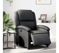 ULUYYUC Fauteuil inclinable électrique en Cuir véritable 71x86,5x99,5 cm Noir Repose-Pied réglable 135° Fauteuil Salon Design Relax Confortable pour Salon Chambre