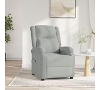 ULUYYUC Fauteuil inclinable électrique Gris Clair Velours 3 Positions 70 x 93 x 98 cm réglable Repose-Pied Silencieux pour Salon Chambre ou Home cinéma