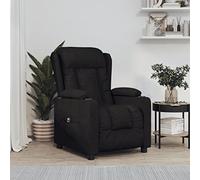 ULUYYUC Fauteuil inclinable électrique Noir 72,5x96x99,5 cm, Polyester Respirant, 3 Positions Relax, Repose-Pied motorisé, 2 Porte-gobelets, Bois-métal, Salon/Chambre/Bureau