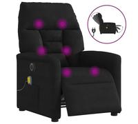 ULUYYUC Fauteuil inclinable électrique Noir Microfibre 72 x 90 x 99 cm avec 6 Points de Massage et Repose-Pied réglable pour Salon Chambre Home cinéma