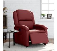 ULUYYUC Fauteuil inclinable électrique Rouge Bordeaux Similicuir 71 x 86,5 x 99,5 cm 135° Inclinaison Maxi Poche latérale Cadre Bois-métal Salle de séjour et Chambre