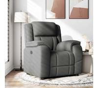ULUYYUC Fauteuil inclinable Gris foncé 96x99x102 cm en Polyester métal Bois Manuel Repose-Pieds 135° Salon Chambre Confortable Design scandinave pour intérieur