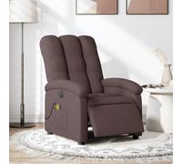 ULUYYUC Fauteuil inclinable Marron 70x93x101 cm, Tissu Polyester, 6 Massages, Repose-Pied électrique, Salon/Chambre/Bureau
