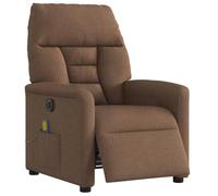 ULUYYUC Fauteuil inclinable Marron Tissu 72x90x99 cm, Massage électrique par Vibrations 6 Points, Repose-Pied réglable 135°, Repose-Pied Salon et Chambre