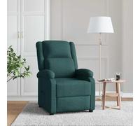 ULUYYUC Fauteuil Inclinable Vert foncé Tissu 70 x 93 x 98 cm, Relax Manuel 3 Positions, Accoudoirs Rembourrés, Structure Bois-Métal, pour Salon Chambre Reading Corner