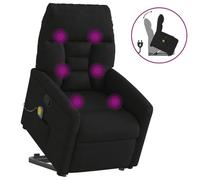 ULUYYUC Fauteuil Massage inclinable Microfibre Noir 72x90x99 cm, Levage 135°, 6 Vibrations, Porte-gobelet, Repose-Pied